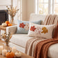 Fall Maple Leaf Textured Lumbar Throw Pillow Cover Autumn Sofa Bed Decor