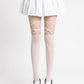 Sheer Tights with Crisscross Lace-Up Detail and Opaque Lower Leg Design