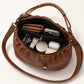 Soft Ruched Faux Leather Shoulder & Crossbody Bag
