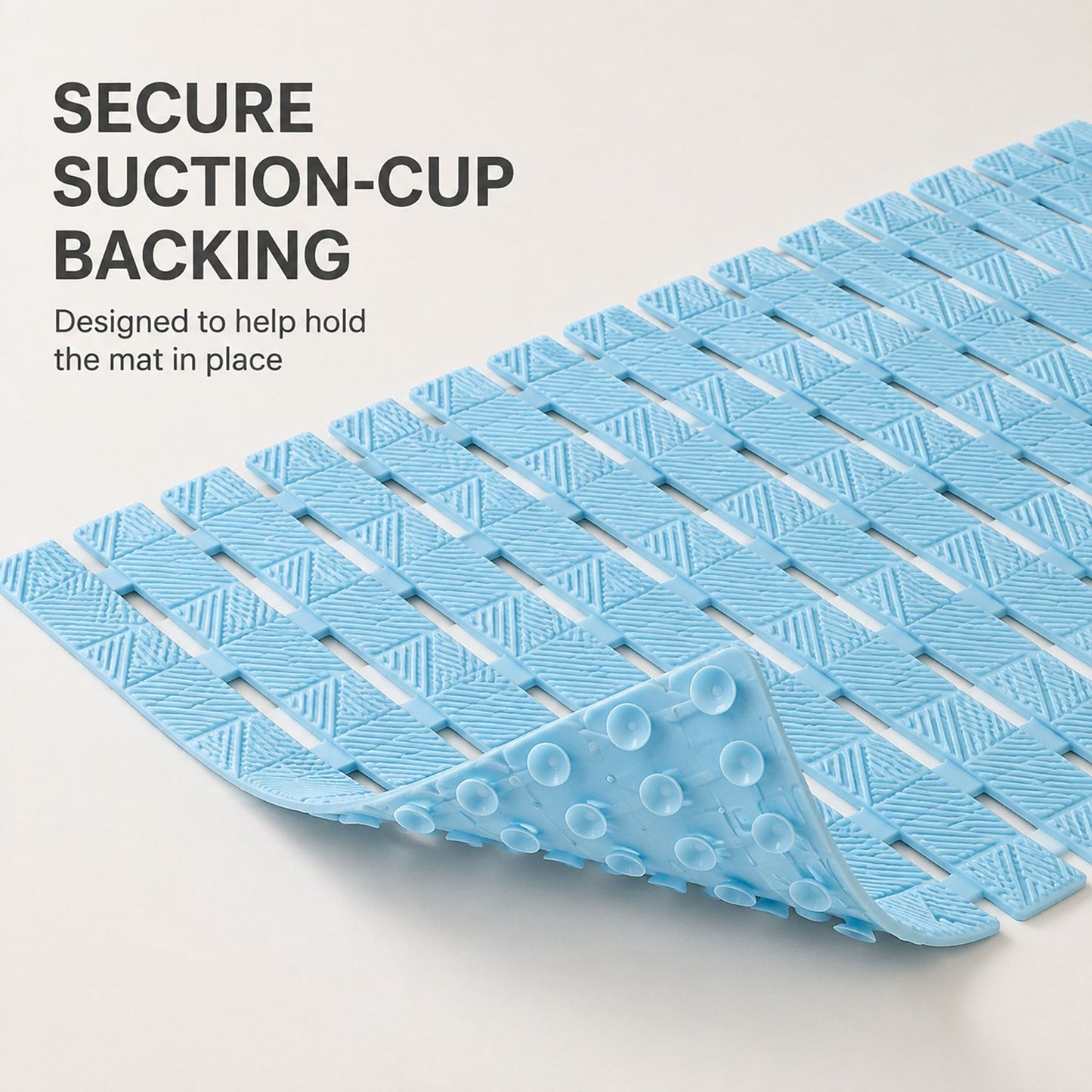 Slatted Nonslip Shower Mat Quick Drain Bath Mat 15.7 x 27.6 Inches
