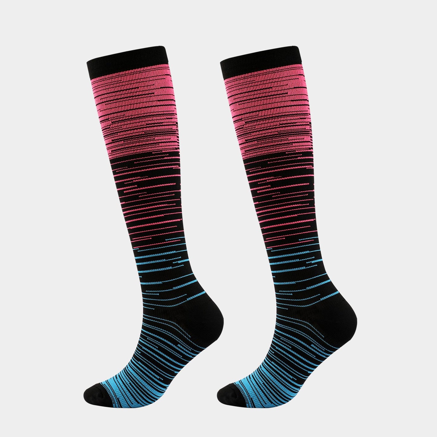 6pk Professional Athletic Compression Socks - Gradient Pressure Knee-High Socks for Fitness, Running & Recovery