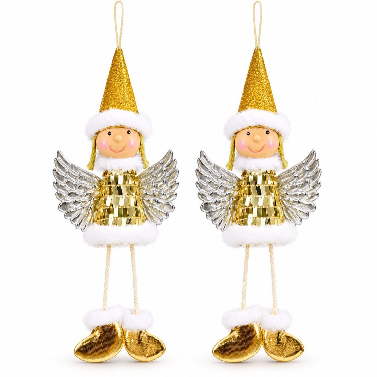 2pk Sequin Angel Christmas Tree Ornaments