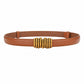 Skinny Waist Belt Thin Dress Belt with Rounded Metal Buckle 39.4 in