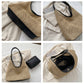 Woven Straw Hobo Shoulder Bag with Smooth Strap Lightweight Crochet Knit Slouchy Tote Bag