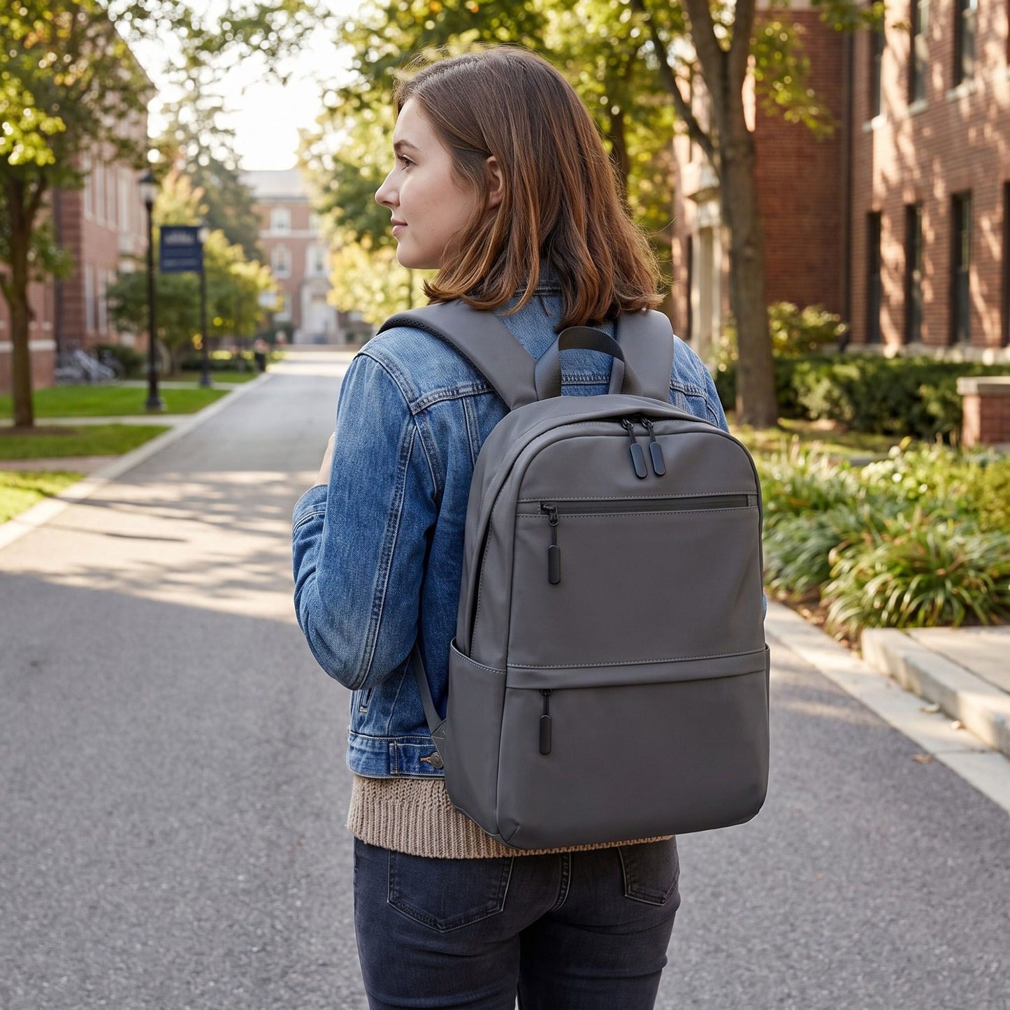 Multi-Pocket Commuter Backpack with Padded Shoulder Straps and Dual Side Pockets