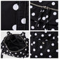 Polka Dot Nylon Barrel Shoulder Bag with Double Handles Zip Closure and Interior Pockets