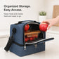 Dual Compartment Insulated Lunch Bag with Adjustable Shoulder Strap