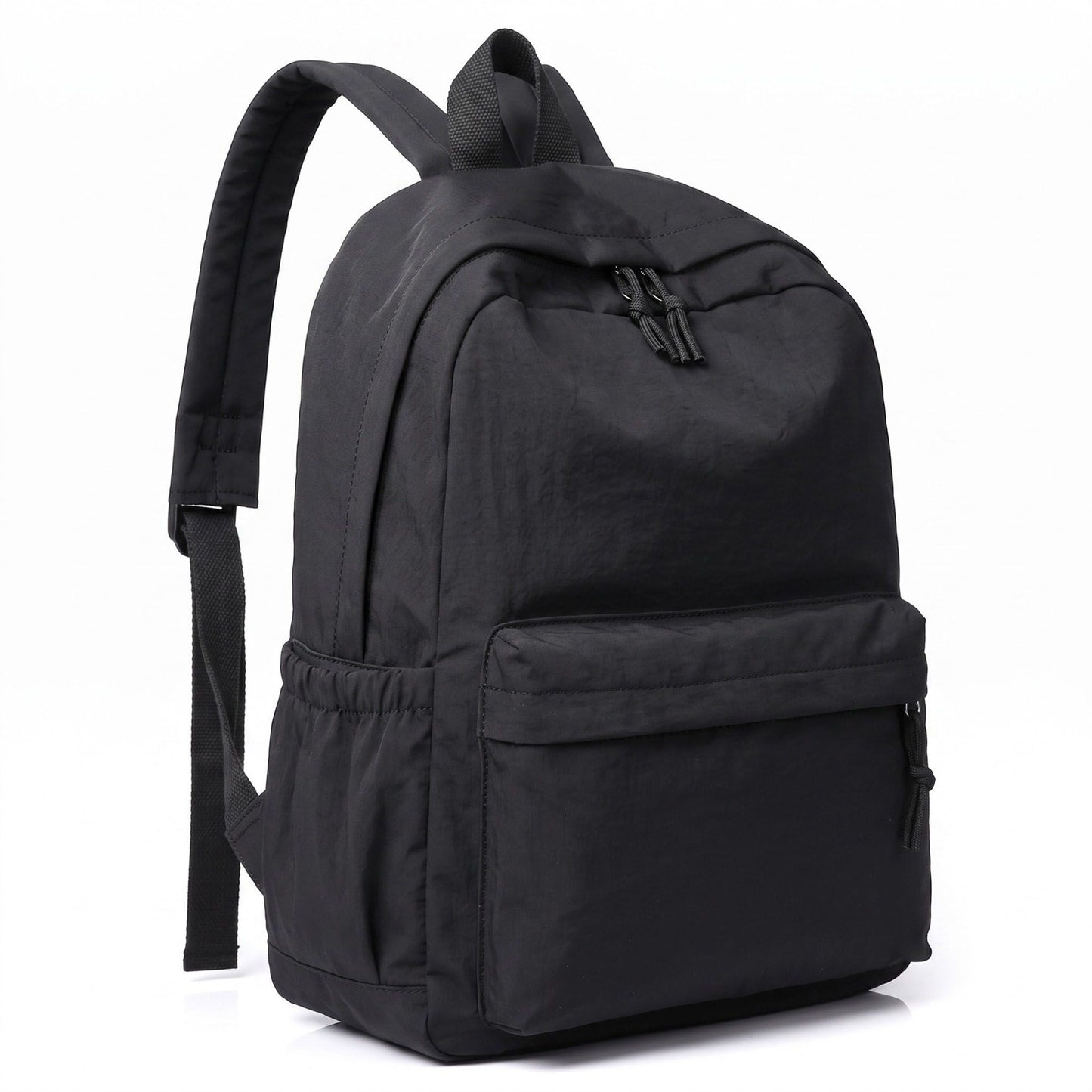 Lightweight Crinkle Multi-Pocket Backpack with Padded Straps and Side Pockets