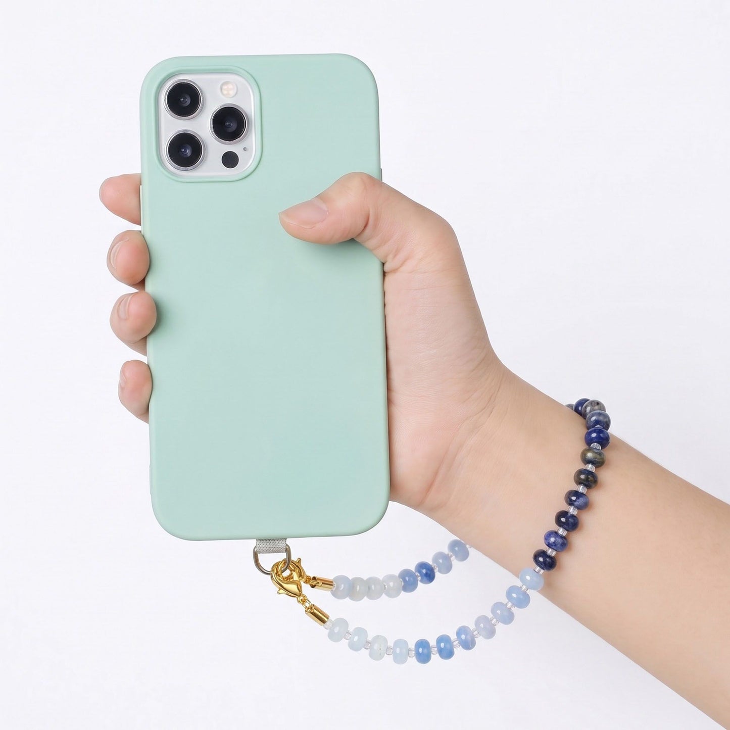 Beaded Phone Wrist Strap with Detachable Clasps