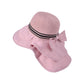 Wide Brim Mesh Sun Hat with Back Bow UV Protection Foldable Travel Hat for Women Outdoor Summer Style