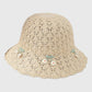 Crochet Straw Sun Hat with Cherry Accents