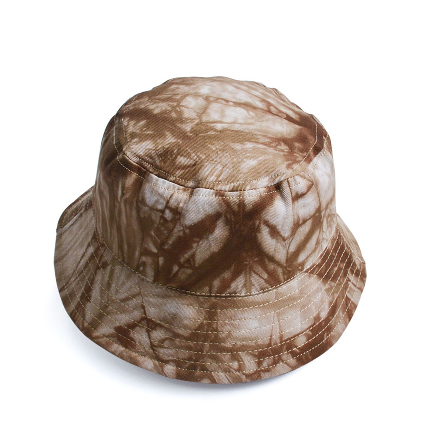 Summer Fisherman Hat Outdoor Travel Tie Dye Bucket Hat with Wide Brim Casual Sun Protection