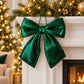 Gold Fabric Christmas Bow Hanging Decoration