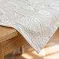 White Textured Ginkgo Leaf Square Tablecloth 33.5x33.5in
