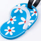 3 Pack Floral Flip Flop Luggage Tags with Attachment Straps