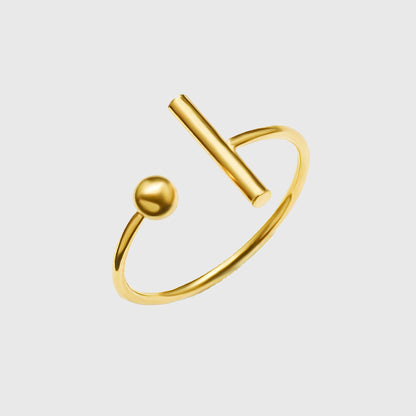 Women's Titanium Steel Open Adjustable Minimalist Statement Ring for Daily Wear