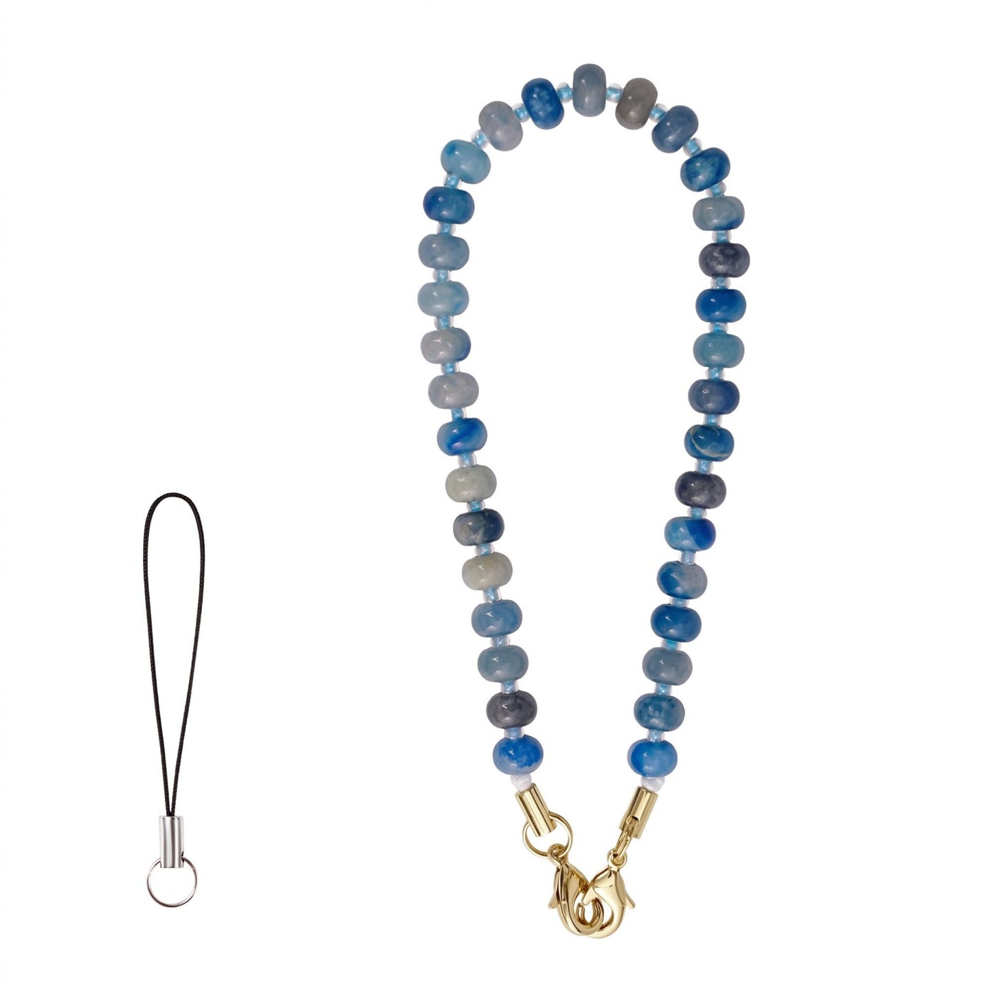 Beaded Phone Wrist Strap with Removable Clasps
