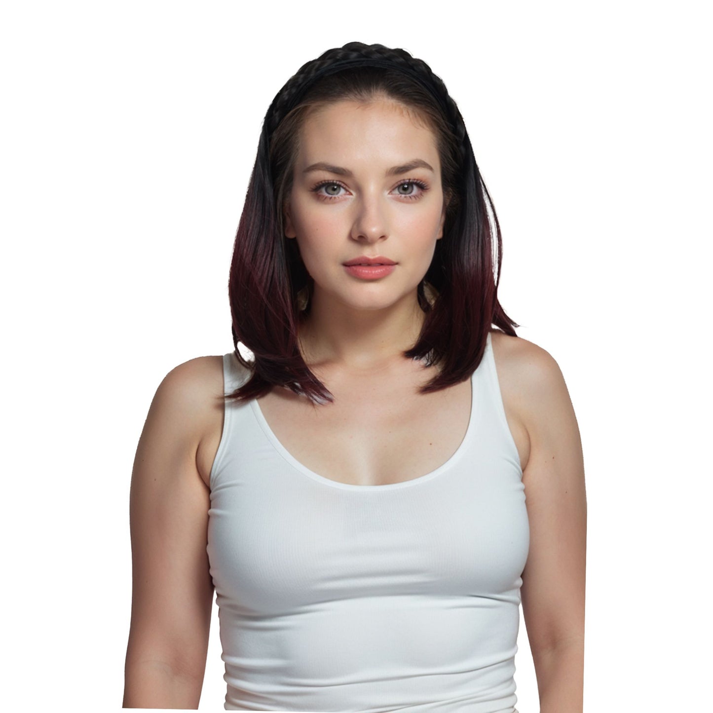 Braided Hairband Wig with Straight Shoulder Hair Extensions Casual Hairpiece for Holiday