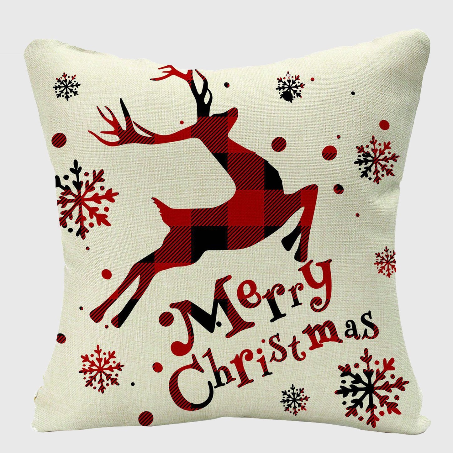 Christmas Gingham Throw Comfortable Pillow Cover 18x18in