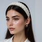 2pcs Women's Padded Satin Fashion Headband with Pearl Design and Crystal Bead Embellishments 6.3x4.7x1.2in