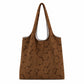 Floral Embossed Shoulder Tote Bag Soft Textured Lightweight Fabric Carryall Handbag