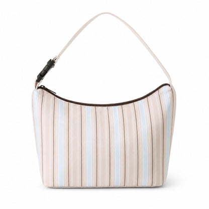 Striped Insulated Lunch Bag Large Capacity Lunch Tote with Shoulder Strap for Work School
