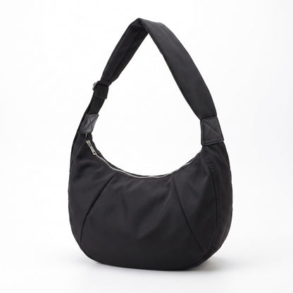 Oversized Crescent Sling Bag with Wide Adjustable Strap and Top Zipper 17.5x10x6.5in