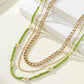 Women's Layered Beaded & Chain Necklace Set