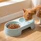 Plastic Double Pet Bowl with Raised Base for Food and Water