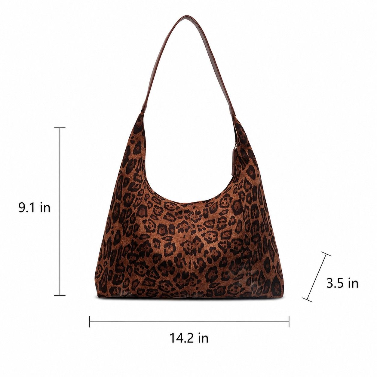 Leopard Print Tote Bag with Single Shoulder Strap and Magnetic Snap Closure