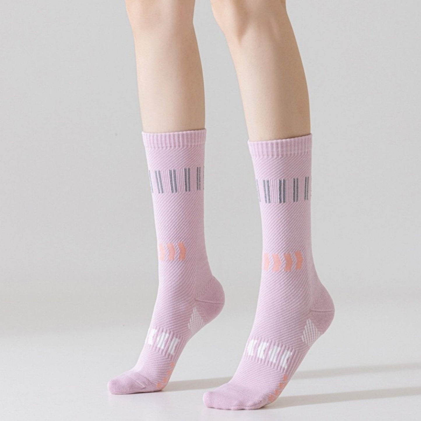 Reflective Cycling Socks with Night Visibility Design Padded Zones and Breathable Compression Fit