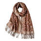 Paisley Scarf with Fringe Trim Soft Wrap Shawl 75*27.5 Inches