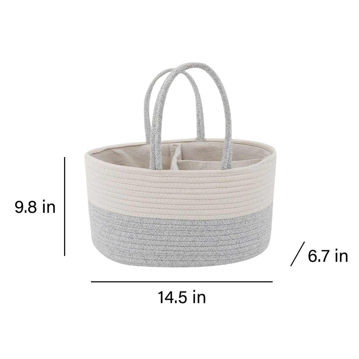 Woven Rope Storage Basket Organizer Bin and Divider Soft Cotton Basket for Closet Shelf Organization