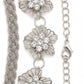 Triple Floral Braided Metal Waist Belt Adjustable Vintage Floral Statement Waist Jewelry 43.3in