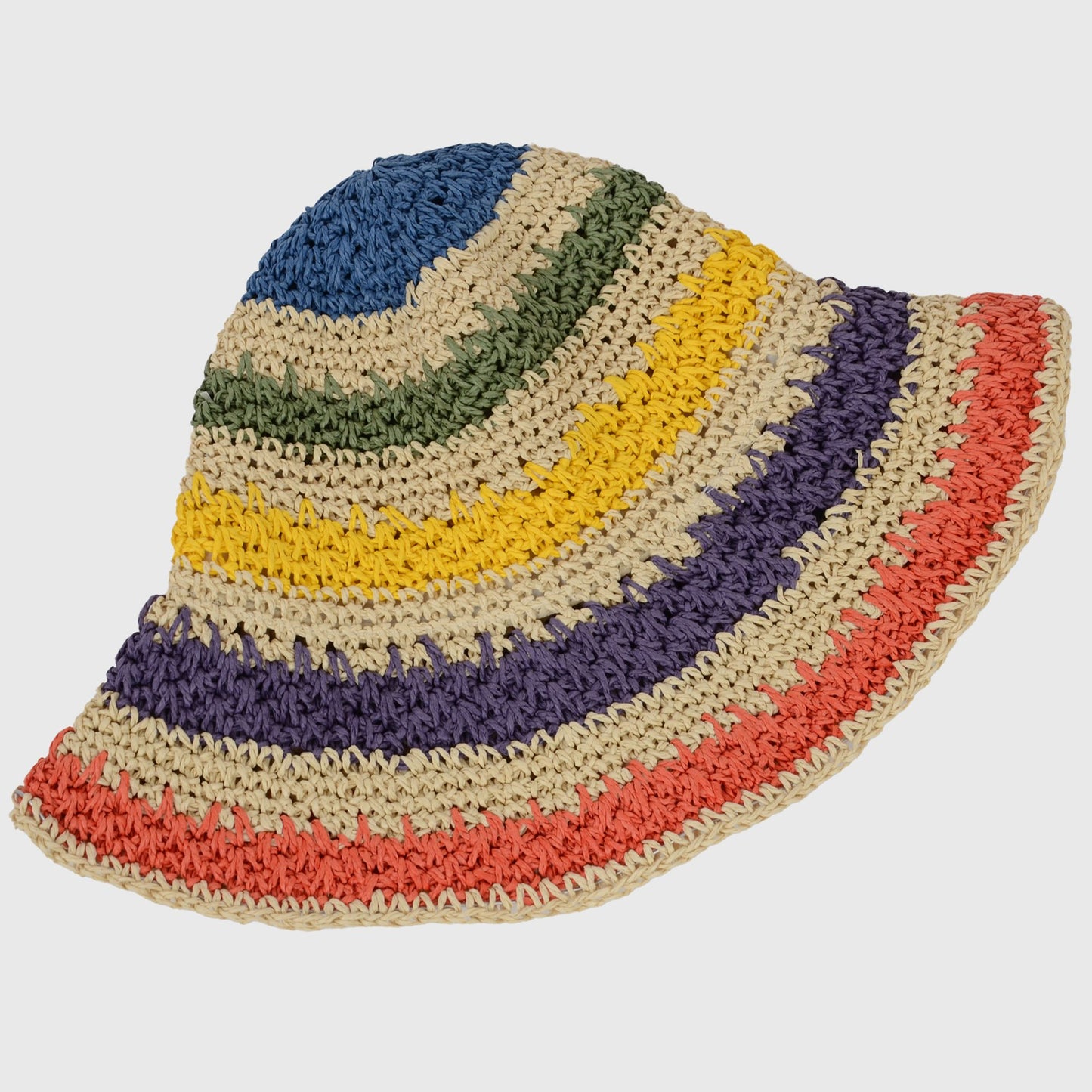 Women's Vibrant Multicolored Crochet Bucket Hat