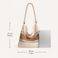 Woven Crochet Straw Beach Tote Bag Striped Vacation Shoulder Bag Bohemian Summer Hobo Purse