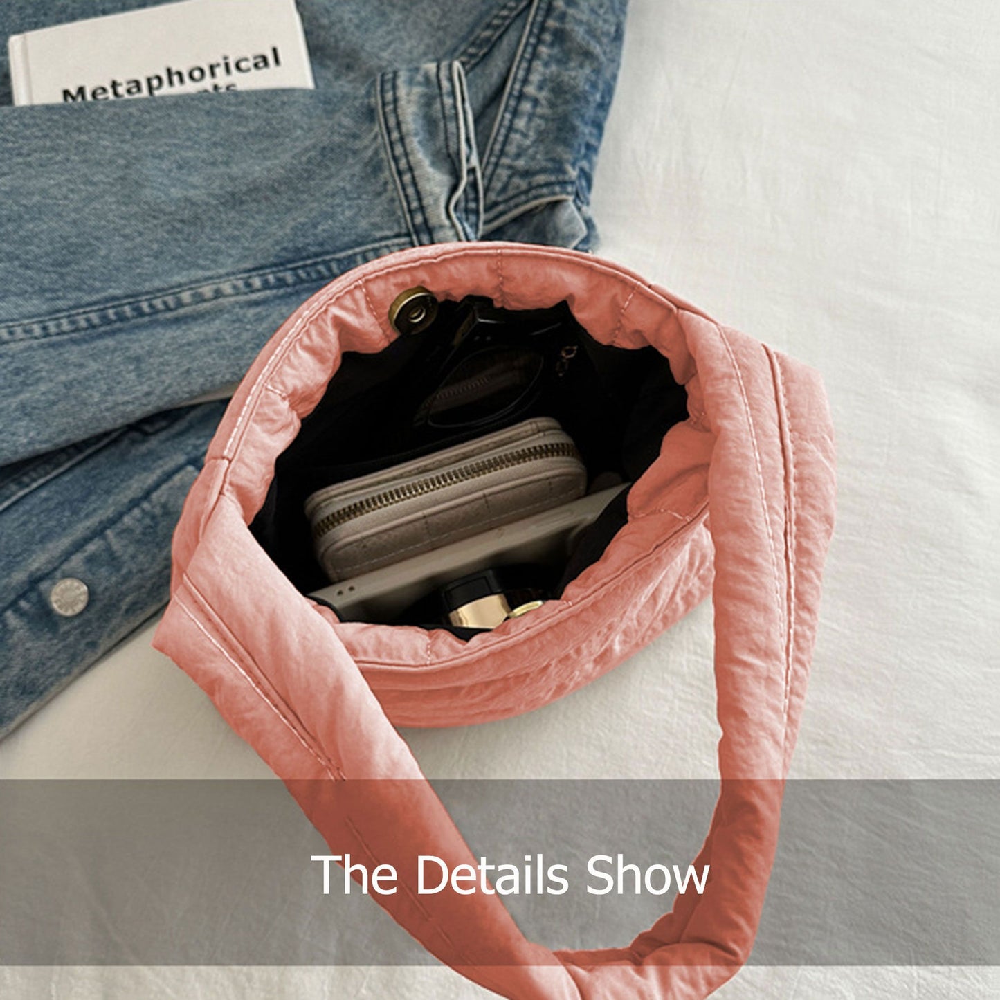 Quilted Mini Handbag - Compact Puffy Top-Handle Bag for Casual Daily & Stylish Outings