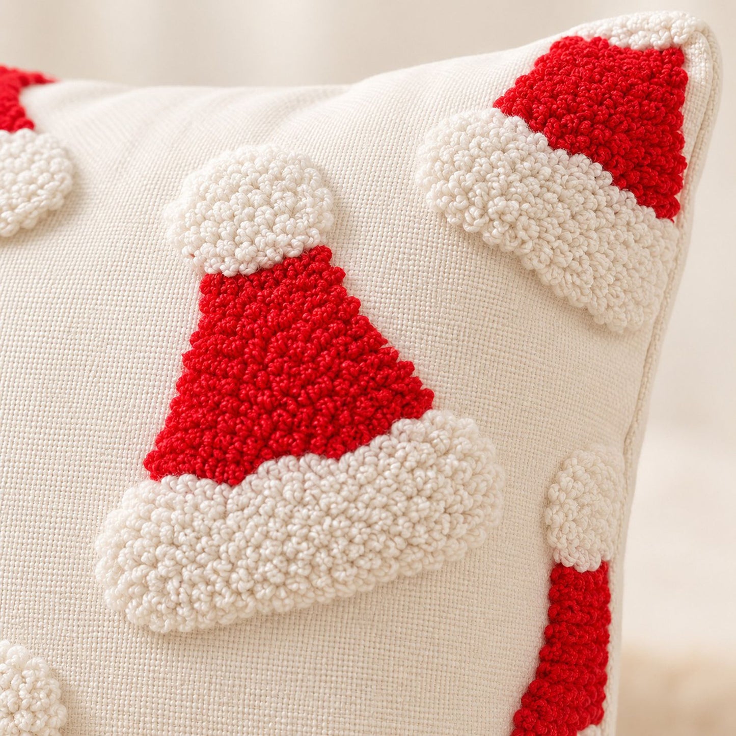 Christmas Tufted Decorative Throw Pillow Cover