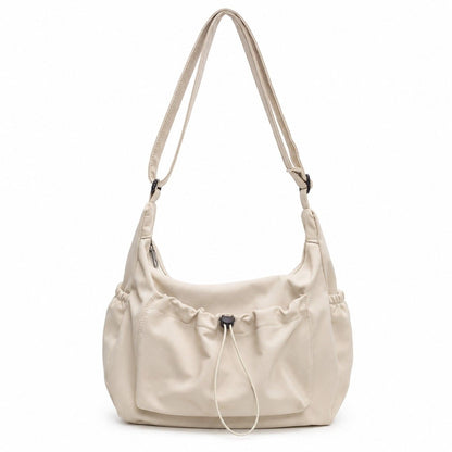 Crossbody Hobo Shoulder Bag with Adjustable Strap Zip Closure and Side Pockets