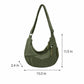 Corduroy Crescent Crossbody Bag with Adjustable Strap and Zip Pockets