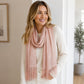 Metallic Shimmer Fringe Long Scarf
