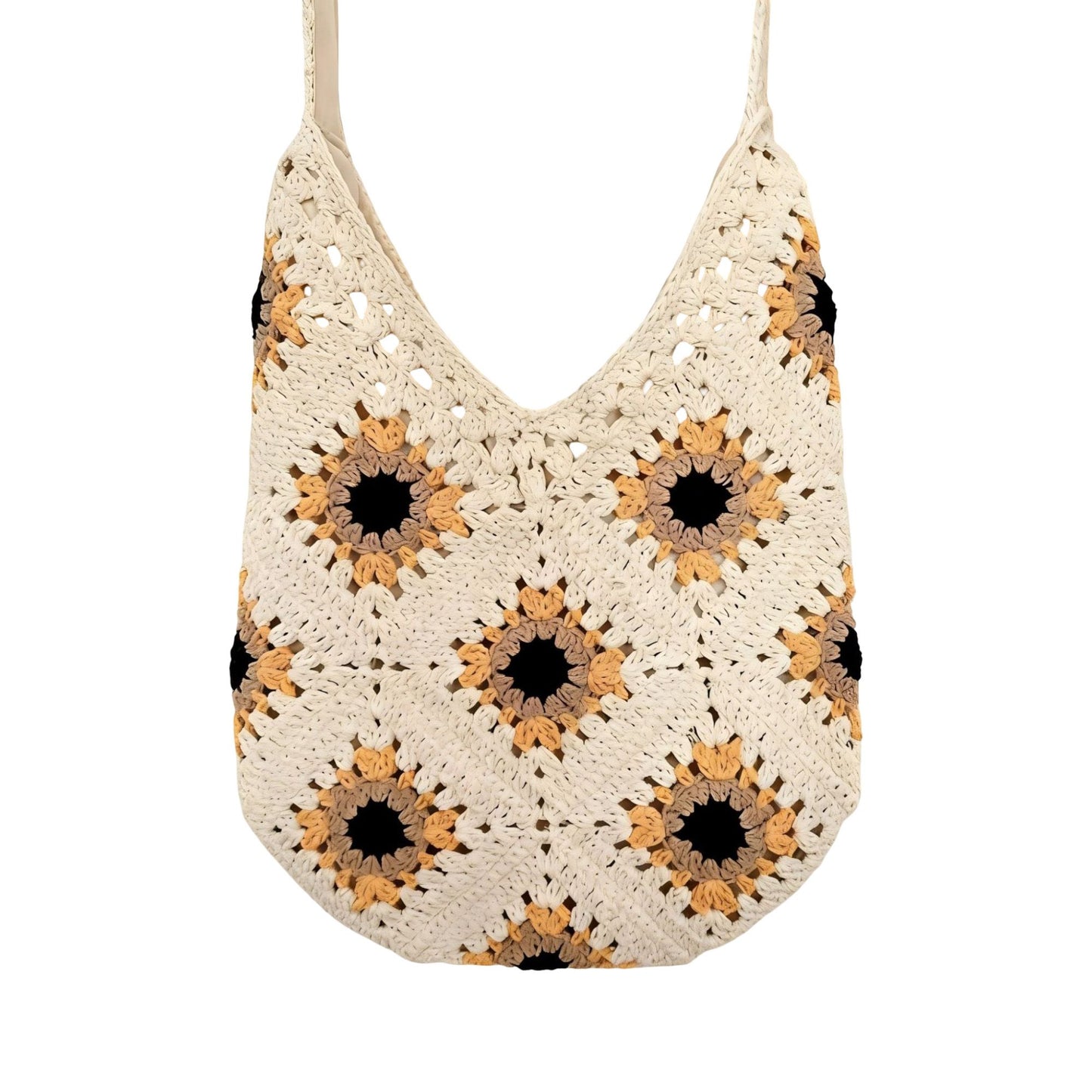 Sunflower Crochet Shoulder Tote Bag Large Capacity Handbag
