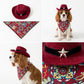 Pet Bandana Scarf Floral Pattern with Hat Accessory for Dogs and Cats