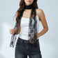 Sheer Embroidered Skinny Scarf with Floral Lace Trim and Long Neck Tie Design
