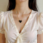Heart Pendant Necklace with Enamel Finish Minimalist Chain Jewelry for Everyday Layering