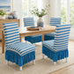 2 Pack Textured Stretch Dining Chair Covers with Ruffled Skirt