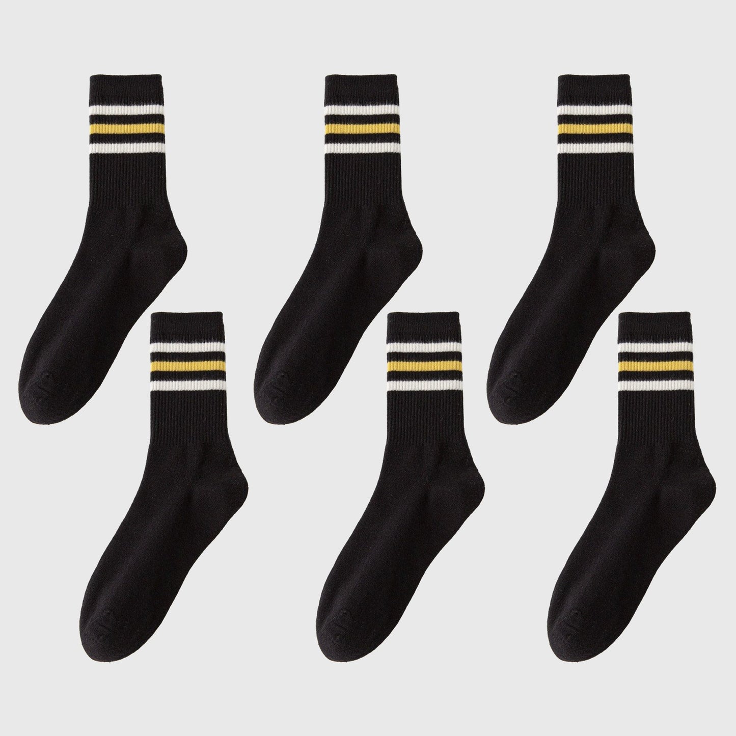 6pk Men's Crew Socks with Striped Cuffs