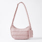 Horizontal Padded Crescent Hobo Bag with Detachable Mini Pouch and Adjustable Padded Shoulder Strap 10.2x3.9x6.3in
