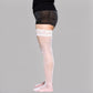 2pcs Women's Lace Top Thigh High Stockings Sheer Smooth Finish Stretch Hold-Up Design and Delicate Floral Trim Detail