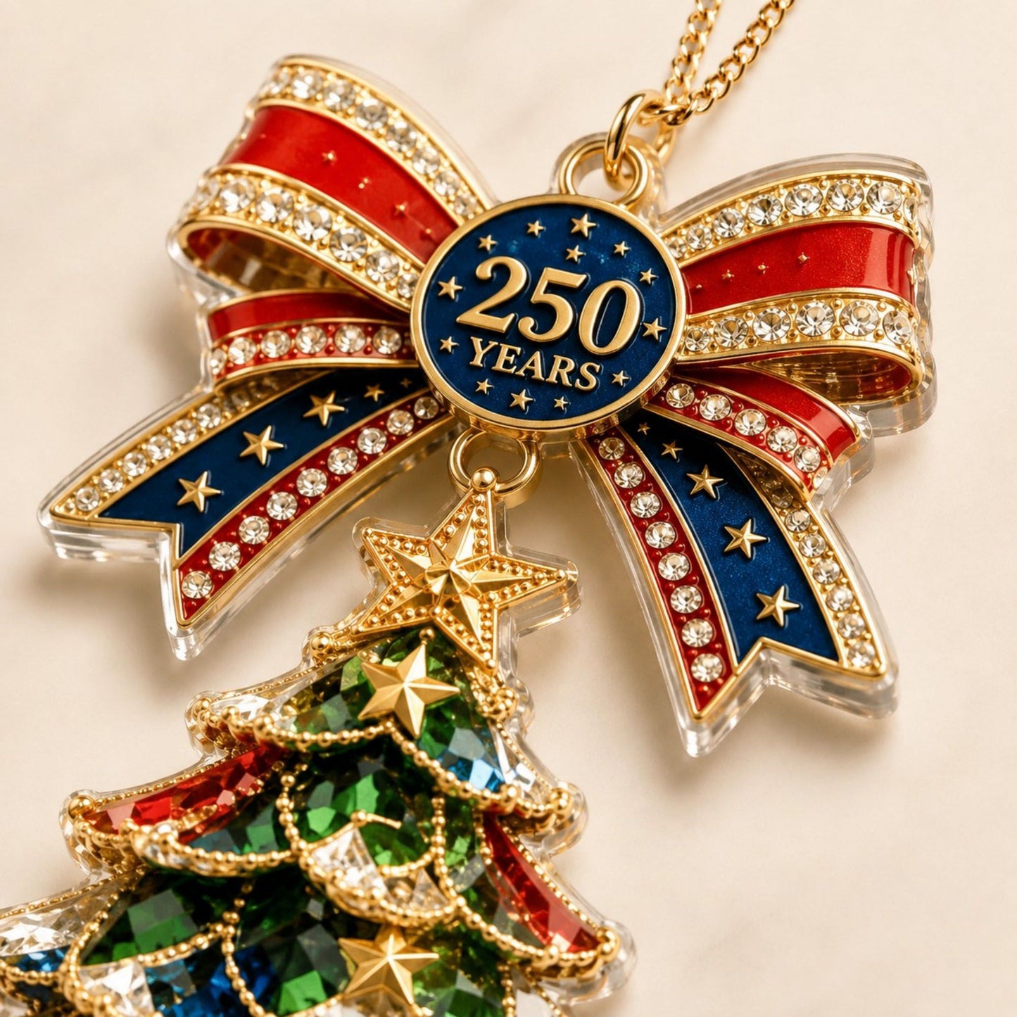 2pc 250 Years Christmas Tree Acrylic Ornaments